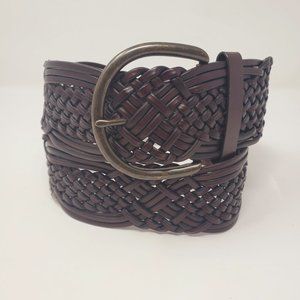 Woven Braided Weaved Leather Beaded Belt Boho Belt